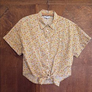 FRNCH Paris tie front floral button shirt
